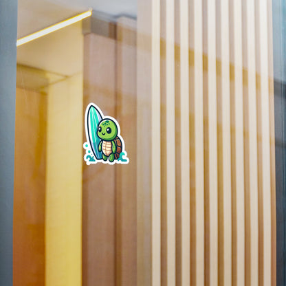 Cute Surfing Turtle Vinyl Decals for Kids' Decor