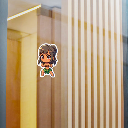 Cute Warrior Girl Kiss-Cut Vinyl Decal for Laptop & Wall Decor