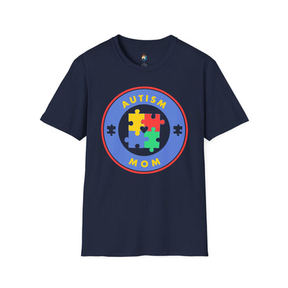 Autism Mom Puzzle T-Shirt, Support Autism Awareness Tee, Gift for Moms, Everyday Casual Wear, Special Occasion Apparel