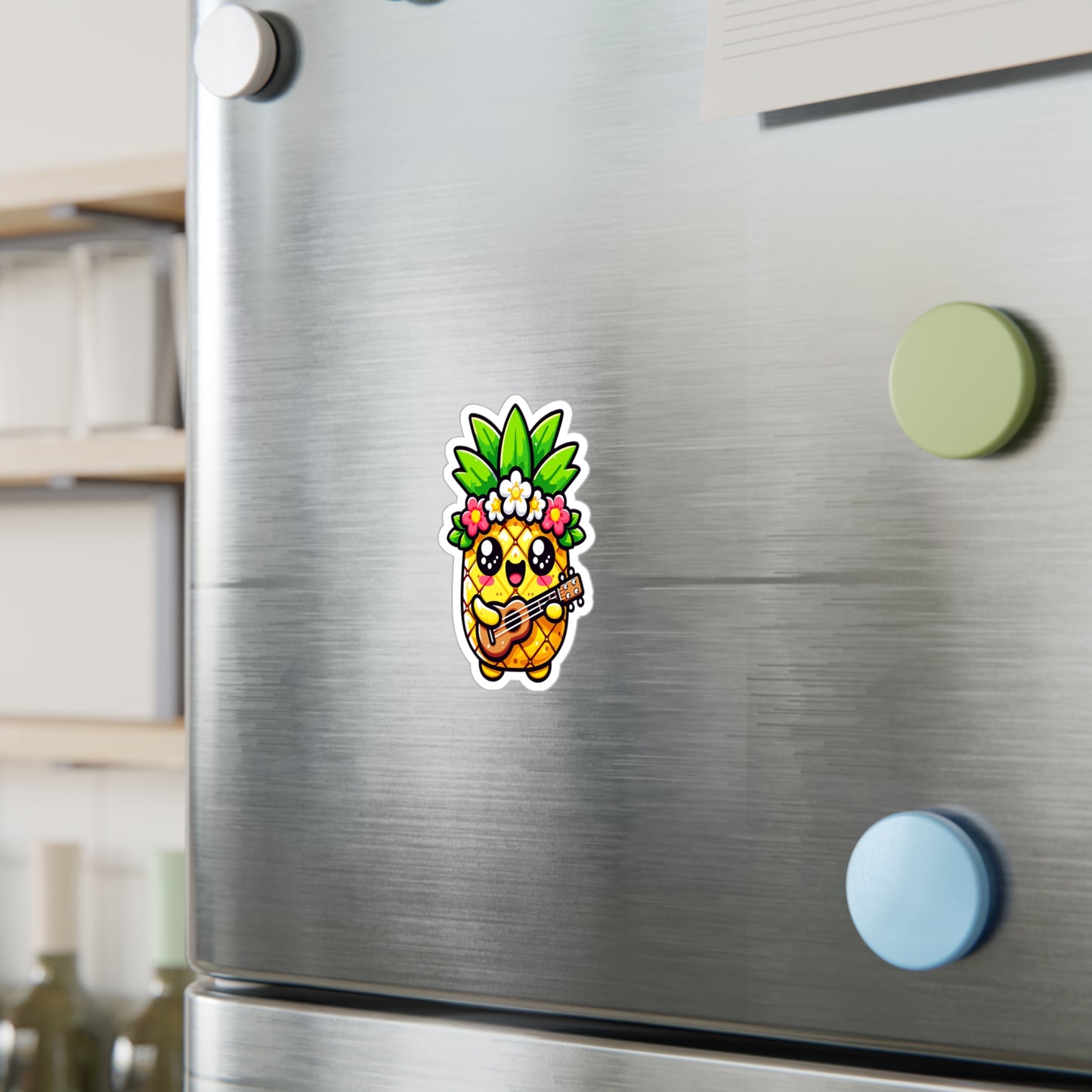 Cute Pineapple Guitar Kiss-Cut Vinyl Decal