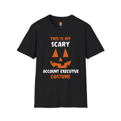 Shaka Brands | Halloween T‑Shirt | “This Is My Scary Account Executive Costume” | Unisex | Soft Cotton Blend | Sizes S–2XL