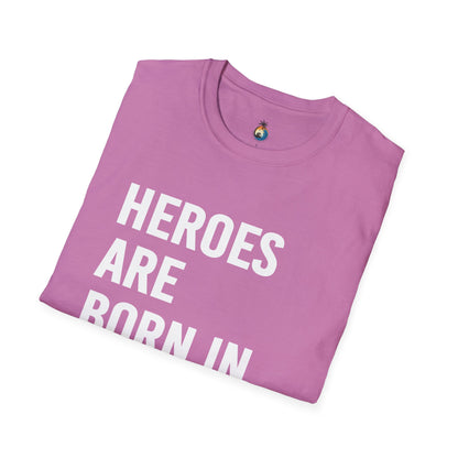 Heroes Are Born in July Unisex Softstyle T-Shirt, Birthday Gift Tee, Casual Wear, Summer Outfit, Party T-Shirt