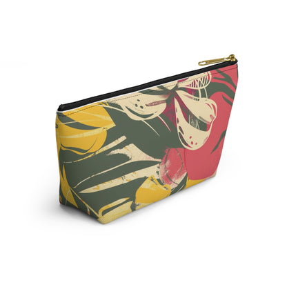 Floral Accessory Pouch, Tropical Makeup Bag, Travel Organizer, Gift for Her, Beach Purse, Cute Cosmetic Case