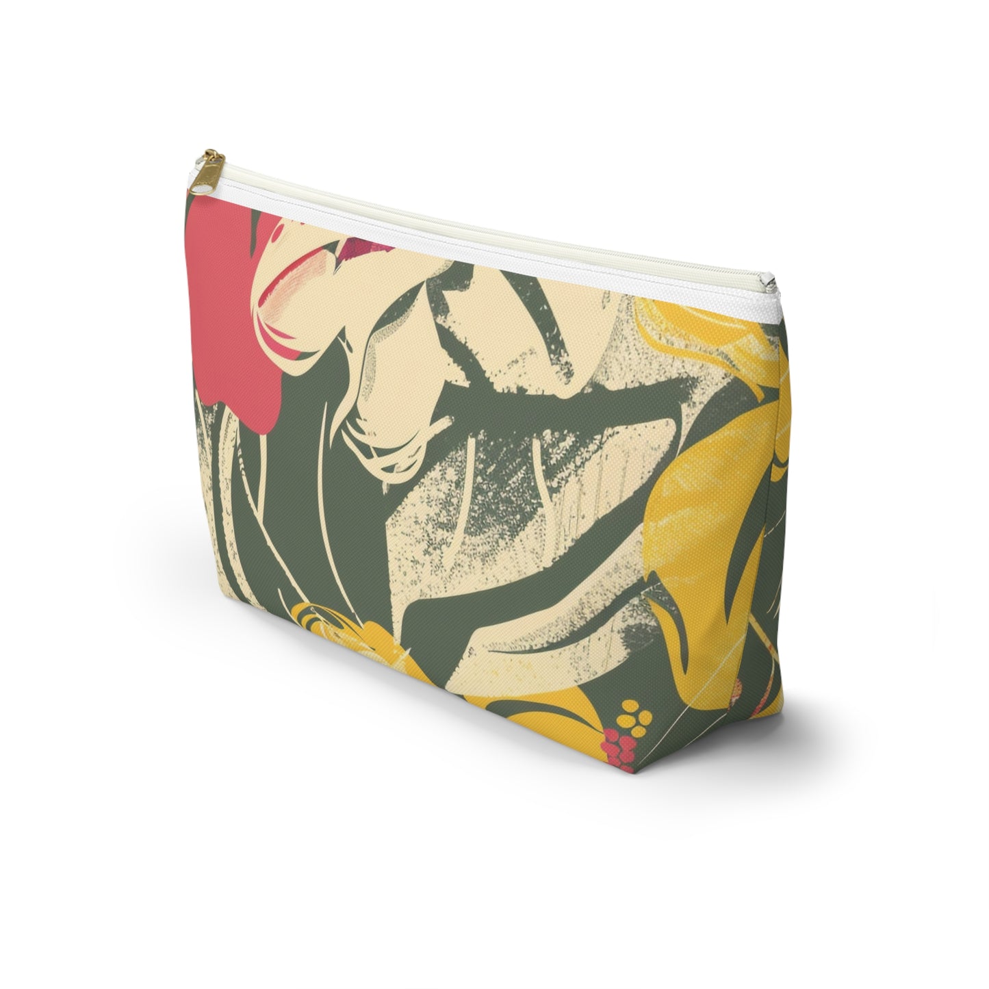 Floral Accessory Pouch, Tropical Makeup Bag, Travel Organizer, Gift for Her, Beach Purse, Cute Cosmetic Case