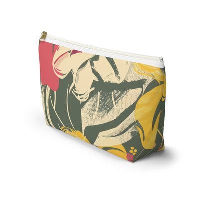 Floral Accessory Pouch, Tropical Makeup Bag, Travel Organizer, Gift for Her, Beach Purse, Cute Cosmetic Case