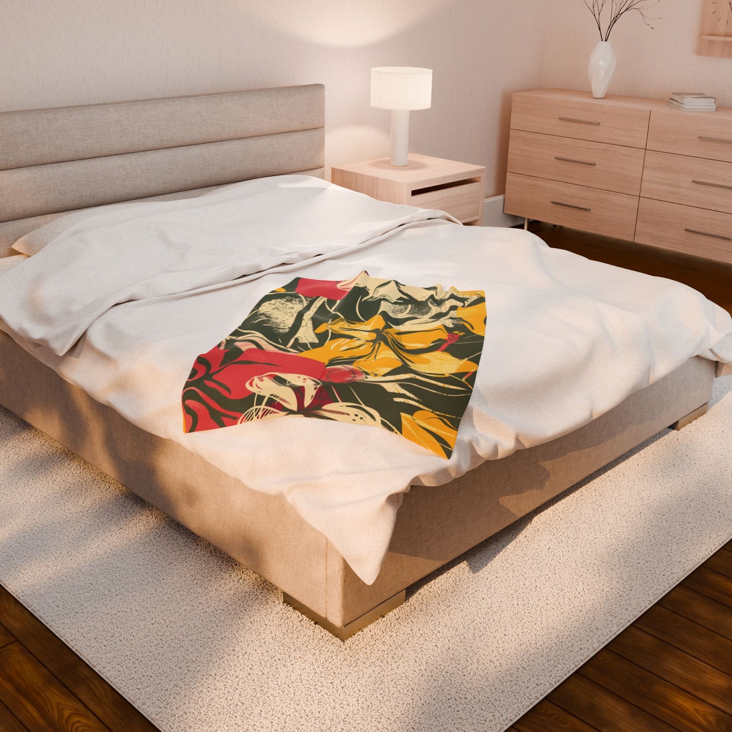 Tropical Floral Plush Blanket - Cozy Home Decor, Great Gift for Birthdays, Weddings, Holidays, Relaxing Evenings, Kids' Rooms