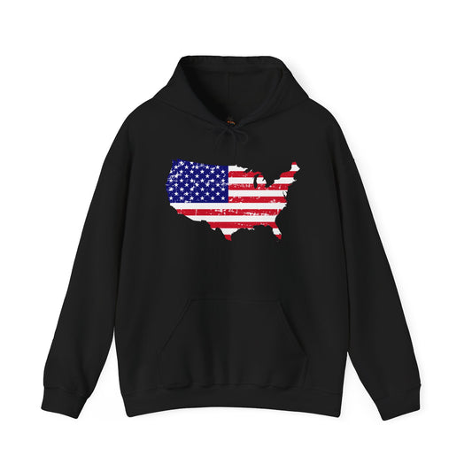Patriotic USA Hoodie for Comfort and Style, Cozy American Flag Sweatshirt, Ideal for Independence Day, Casual Wear, Gifts