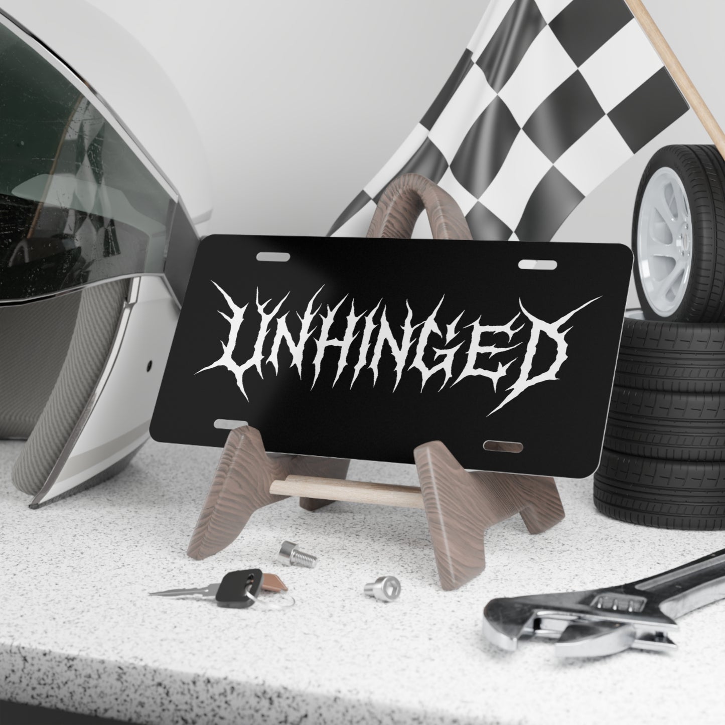 Unhinged Vanity Plate