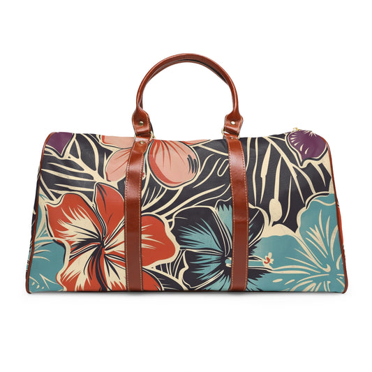 Waterproof Travel Bag - Floral Weekender, Vacation Duffle, Beach Ready Tote, Adventurer’s Carryall, Summer Getaway Essentials