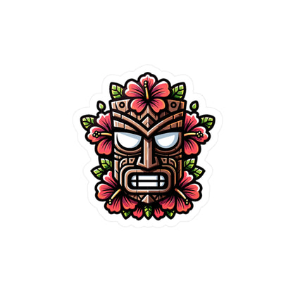Tiki Skull Vinyl Decal - Tropical Vibes Stickers for Home Decor