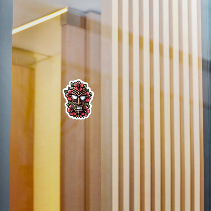 Tiki Skull Vinyl Decal - Tropical Vibes Stickers for Home Decor