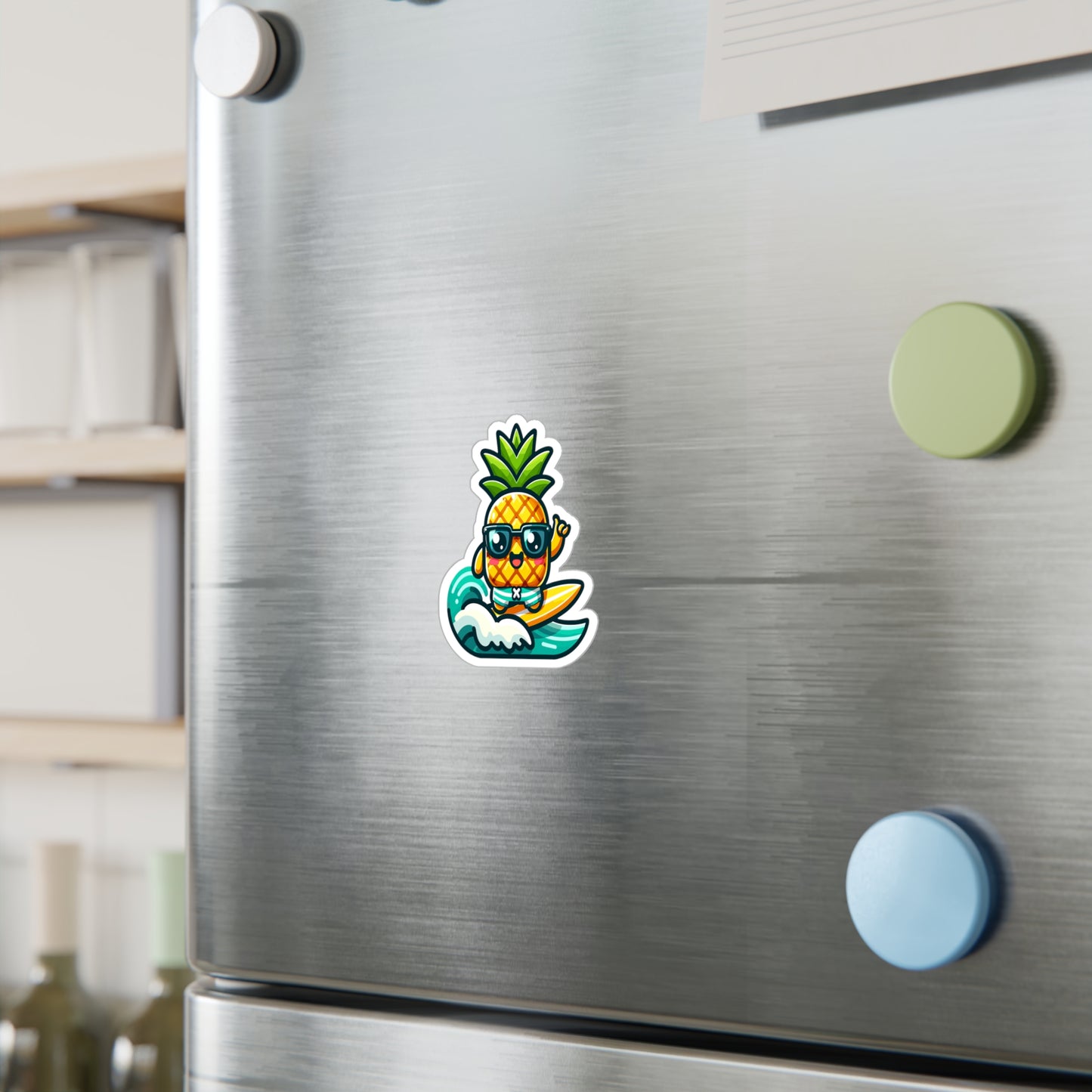 Surfing Pineapple Vinyl Decal - Cute Tropical Sticker for Summer Vibes