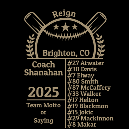 Shaka Brands | Custom Design Apparel | Custom Softball/Baseball Team T-Shirt
