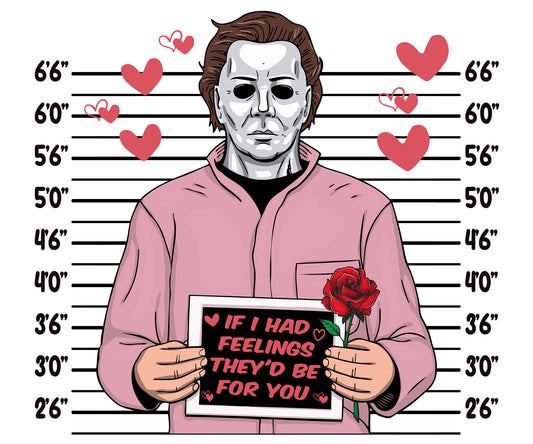 Michael Myers Valentine's Mugshot Crew neck T-Shirt