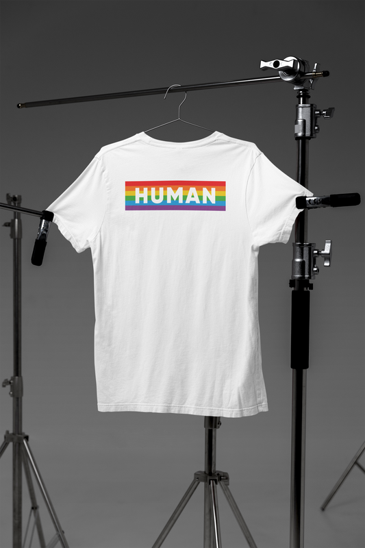 LGBTQ Human, Crew Neck T-Shirt White