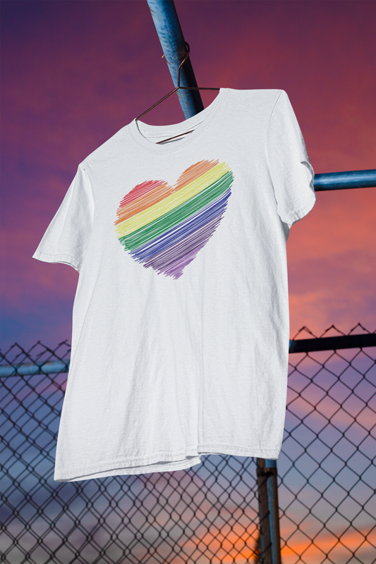 Shaka Brands | LGBTQ Pride Collection | Rainbow Heart T-shirt