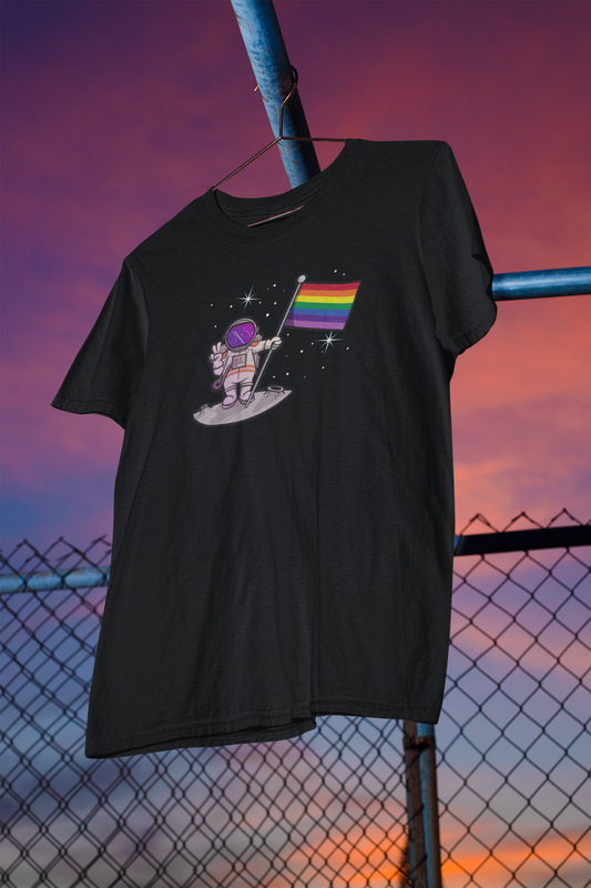 Shaka Brands | Graphic Tees | Astronaut With Flag PRIDE T-Shirt
