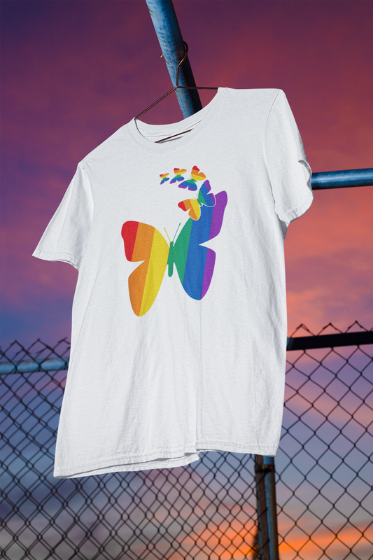 Shaka Brands | Graphic Tees | Rainbow Butterlies PRIDE T-Shirt