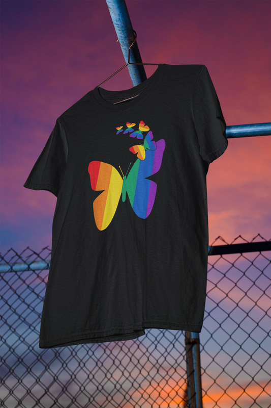 Shaka Brands | Graphic Tees | Rainbow Butterlies PRIDE T-Shirt