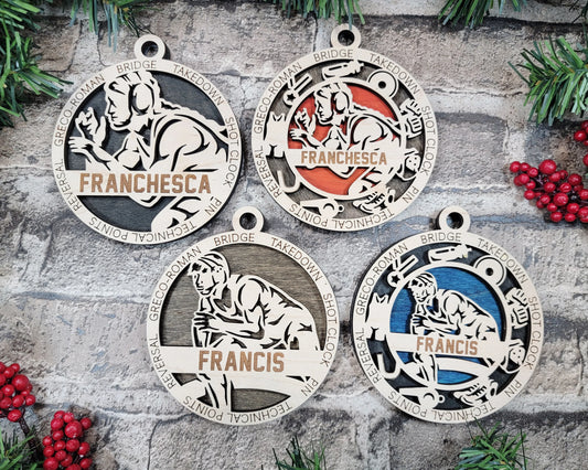 Customizable Boys/Girls Wrestling Ornament