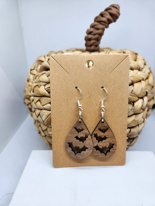 Shaka Brands | Laser Cut | Halloween Earrings *Flying Bats*