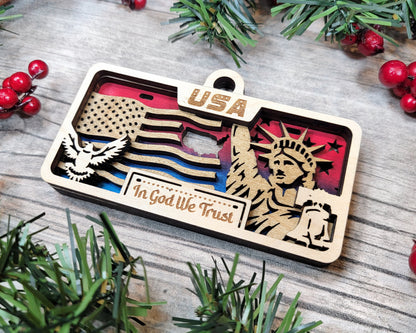 Customizable U.S.A. Ornament