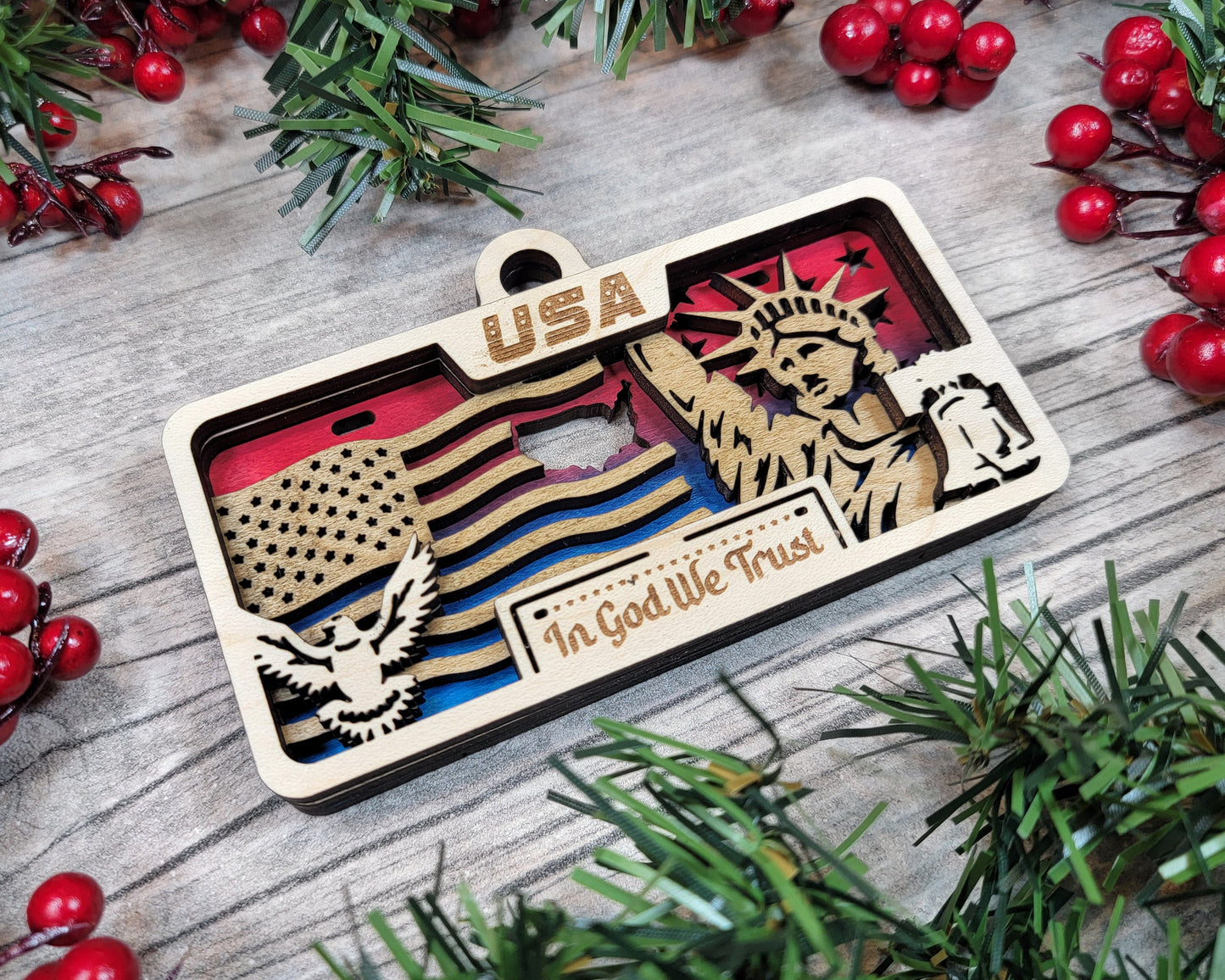 Customizable U.S.A. Ornament