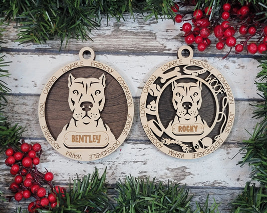 Customizable American Pitbull Terrier Ornament