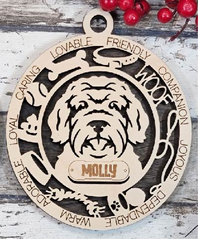 Customizable Australian Doodle Ornament