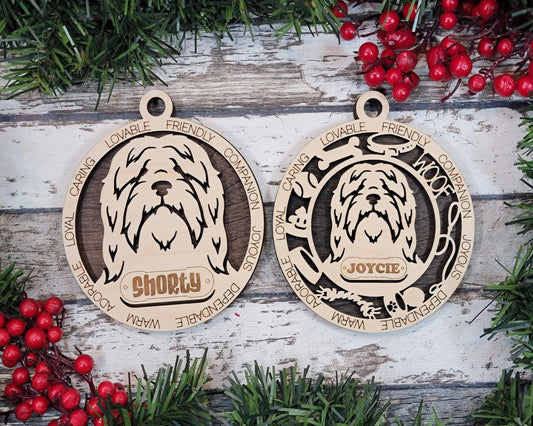 Customizable Bearded Collie Ornament