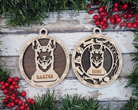 Customizable Belgian Malinois Ornament