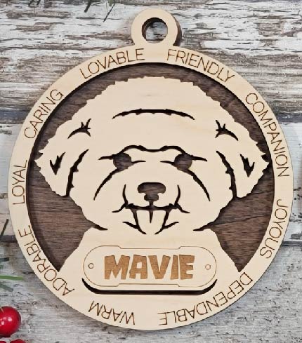 Customizable Bichon Frise Ornament