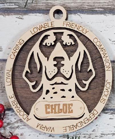 Customizable Bluetick Coonhound Ornament