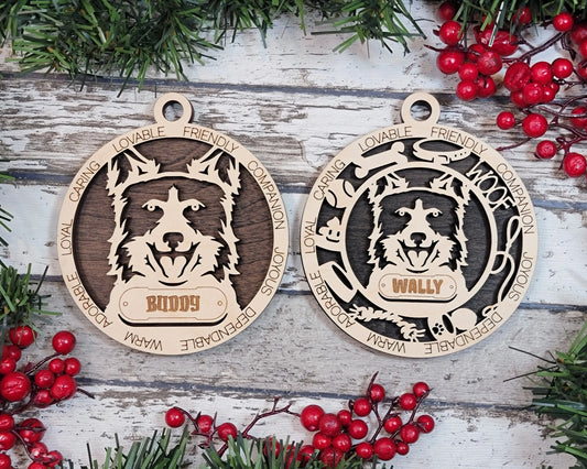 Customizable Border Collie Ornament