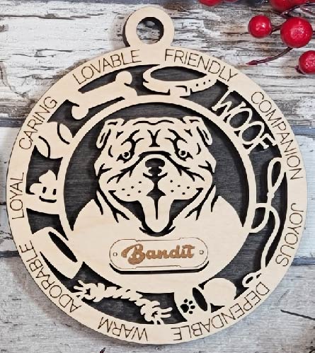 Customizable Bulldog Ornament