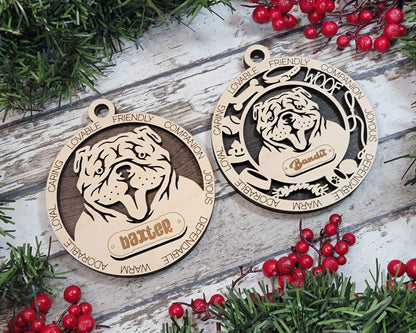 Customizable Bulldog Ornament