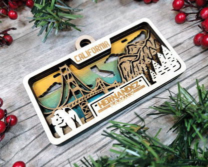 Customizable California Ornament