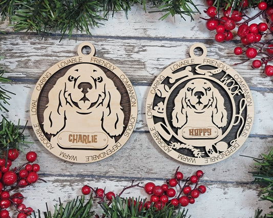 Customizable Cocker Spaniel Ornament