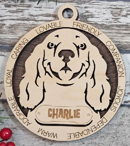 Customizable Cocker Spaniel Ornament