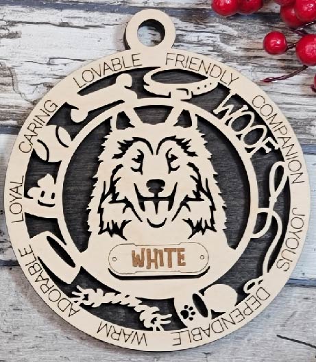 Customizable Collie Ornament