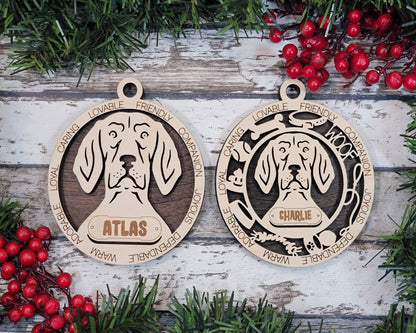 Customizable Coonhound Ornament