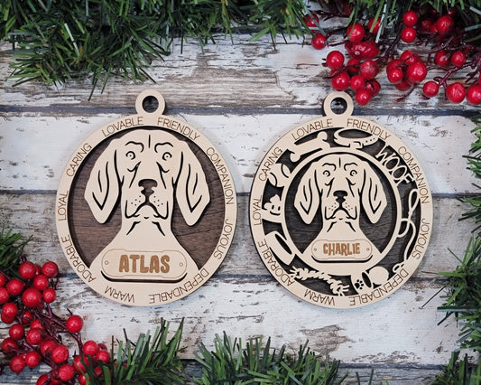 Customizable Coonhound Ornament