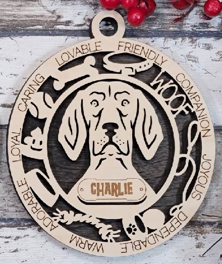 Customizable Coonhound Ornament