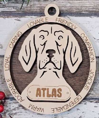 Customizable Coonhound Ornament