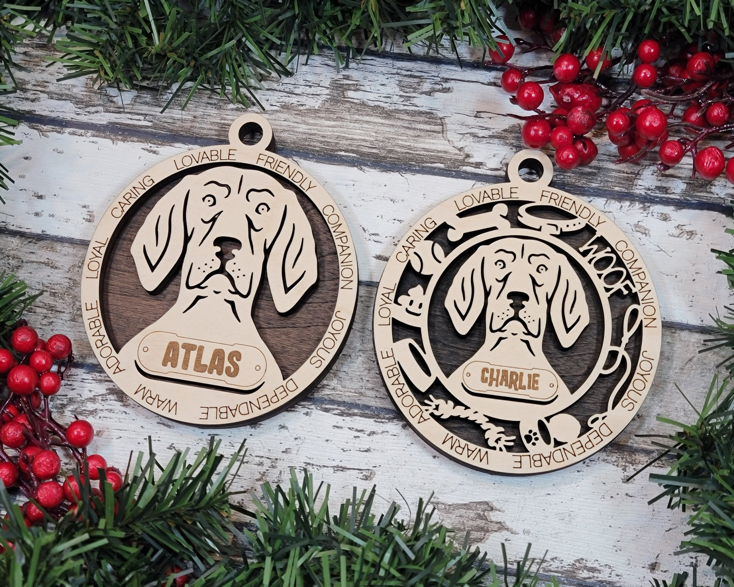 Customizable Coonhound Ornament