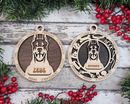 Customizable Doberman Pinscher Ornament