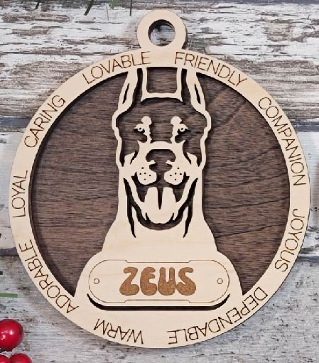 Customizable Doberman Pinscher Ornament