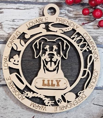 Customizable Doberman Pinscher Ornament