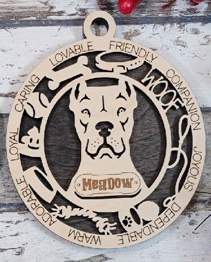 Customizable Dogo Argentino Ornament