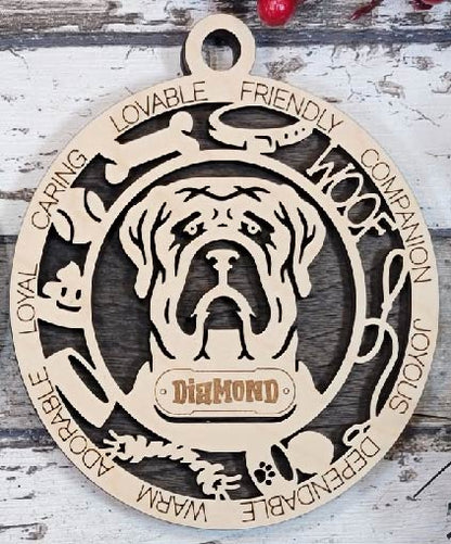 Customizable English Mastiff Ornament